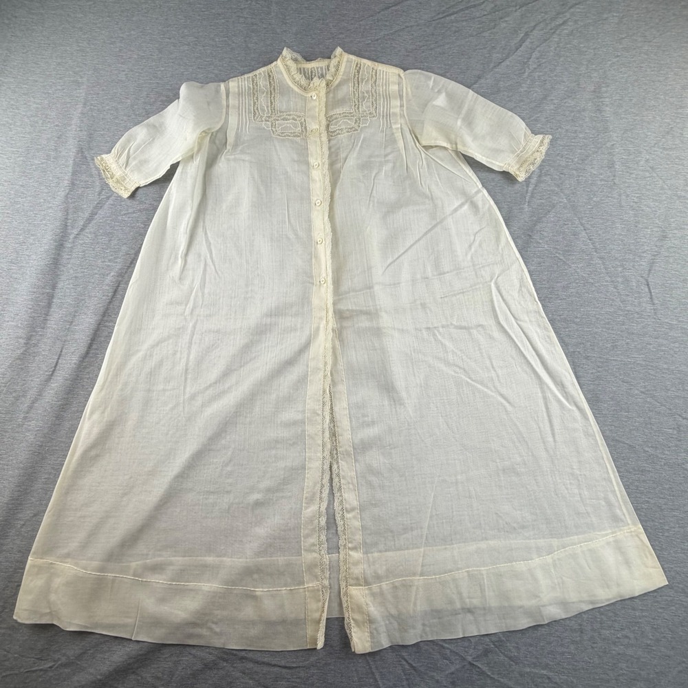 Antique Edwardian Baby Christening Gown Set Lace Bonnet Stole White Lawn 0-6M